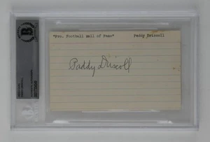 Carta indice firmata Paddy Driscoll 3x5 Chicago Bears autografata HOF Beckett certificato di autenticità - Foto 1 di 3