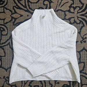 Madewell Pointelle-Stitch Mock Neck Sweater Medium Merino Wool Boxy Fit NU915 - Bild 1 von 5