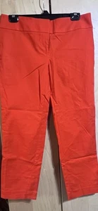 Women’s Ann Taylor Loft Size 6 Marisa Cropped Ankle Orange Capri Pants - Picture 1 of 3