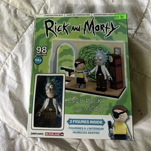 RICK & MORTY~EVIL RICK & MORTY MINI CONSTRUCTION 98 PIECE BUILDING SET~2 FIGURES - Picture 1 of 6