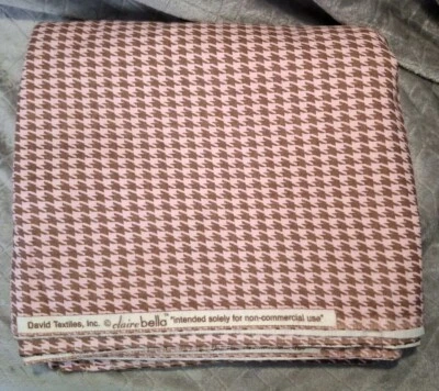 Tela Pata de Gallo Claire Bella 5.38yd David Textiles Rosa Marrón Material Blanco Foto 1 de 3