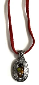 Collar Multicolor Tono Plata con Acorde Gamuza 16" Ajustable hasta 18" - Imagen 1 de 2