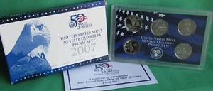 2007 S Five Coin State QUARTER Proof 5 Coin Set Statehood 25c Coins Box and COA - Picture 1 of 3
