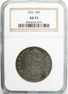 1826 Busto Cappato Mezzo Dollaro NGC AU-53 - Foto 1 di 2