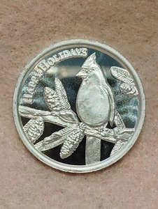 FELICES FIESTAS ~ 1/4 oz .999 PLATA ~ CARDINAL BIRD ~ PRUEBA - Imagen 1 de 2