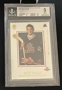2002-03 2002 stock privado reserva novato Rick Nash #157 66/99 BGS 9 con 10 como nuevo - Imagen 1 de 7