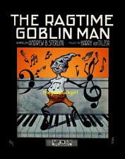 5x7 Vintage 1911 RAGTIME GOBLIN MAN Halloween Sheet Music cover Art Print