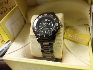 NEW Invicta# 4680 Unisex swiss bi color ceramic black/brown - Picture 1 of 5