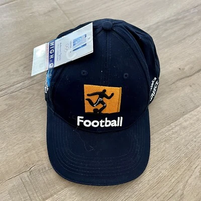 Gorra de fútbol americano producto con licencia oficial de los Juegos Olímpicos de Atenas 2004 High-Q azul marino nueva con etiquetas Foto 1 de 4