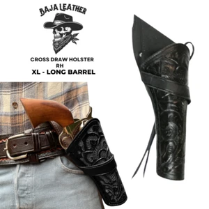 Cross Draw Holster for Revolver | Long Barrel | Leather Western Holster Cowboy - Picture 1 of 8