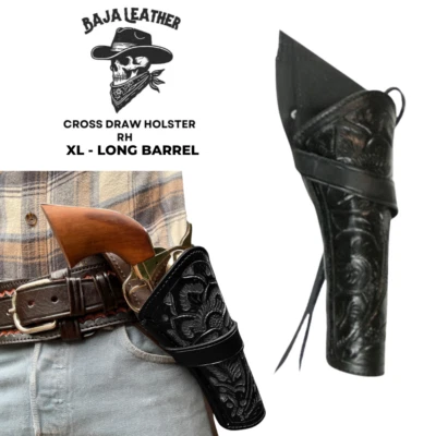Cross Draw Holster for Revolver | Long Barrel | Leather Western Holster Cowboy - Image 1 of 4