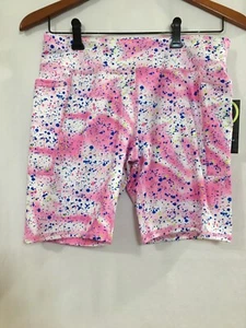 Athletic Works Biker Shorts Girls Paint Splatter Size XXL 18 UPF 30 New - Picture 1 of 3