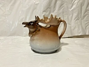 Vtg Austria 76 Ceramic Moose Elk Reindeer Creamer Pitcher Xmas - Picture 1 of 8