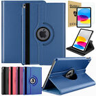 For iPad 10th Gen, 10.9'' Smart Case Rotating Leather Stand, /Screen Protector