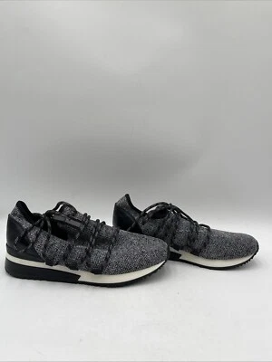 Urban Sport by J/Slides Black/Silver Knit Fabric Lace Up Low Top Sneakers Sz 9M - Image 1 of 4