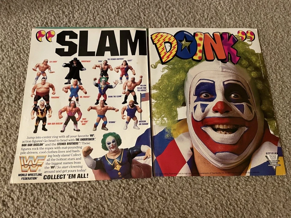Figura de acción Hasbro de colección 1994 WWF ANUNCIO IMPRESO DOINK ENTERRADOR TATANKA YOKOZUNA Foto 1 de 1