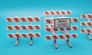 Custom 1/50 Scale Type III Barricade *4 Pack* with Road Closed Sign - Picture 1 of 6