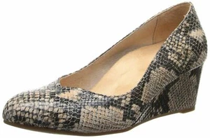 Vionic Women's Antonia Tan/Gray Natural Snakeskin Wedge Pumps Shoe Size 7 M - Picture 1 of 4