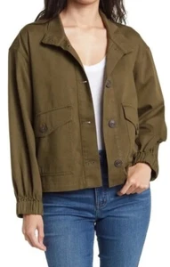 Madewell Plus Bayview Balloon Sleeve Jacket in Military Green Size 3X NWT NA016 - Picture 1 of 8