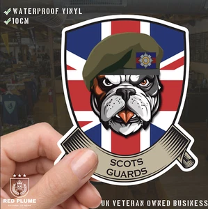 Scots Guards British Bulldog and Union Jack Shield Vinyl Sticker - 10cm - Picture 1 of 4
