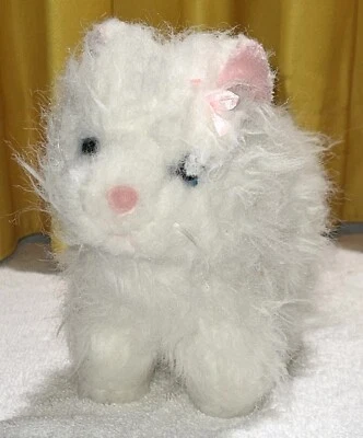 Ganz Webkinz Lil White Persian Cat Kitty Pink Bow Plush Stuffed Animal NO CODE - Image 1 of 4