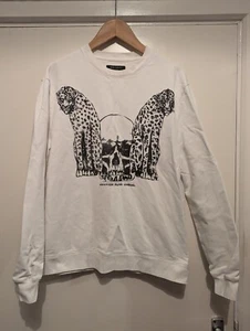 AllSaints CHEETAS NEVER PROSPER white Sweatshirt Size x/ small oversized P2P=22" - Picture 1 of 5