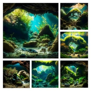 Pegatina autoadhesiva para acuario 3D fondo de pecera paisaje decoración impresa - Imagen 1 de 13