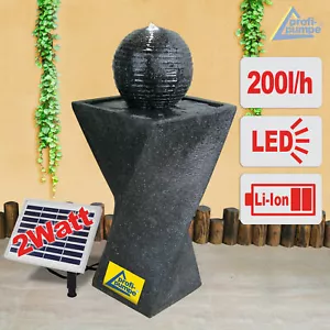 SOLAR TEICHPUMPE SPRING BRUNNEN ZIERBRUNNEN WASSERSPIEL GARTENBRUNNEN AKKU LED - Bild 1 von 6