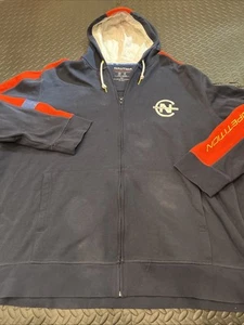 Chaqueta de Competición Nautica Vintage Años 90 Talla 4XLT Cremallera Completa Sudadera con Capucha Deportiva Azul Marino Rojo - Imagen 1 de 10