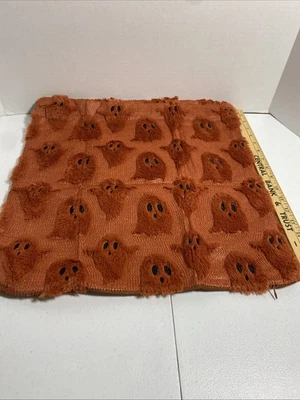 Set Of 2 Halloween Ghost Pillow Covers. Miulee Brand Burnt Orange. CUTE! 17”x17” - Image 1 of 4