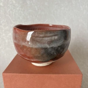 Vintage Matcha Bowl Raku ware Red Raku tea bowl Raku stamp Tea bowl - Picture 1 of 9