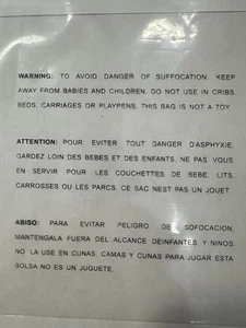 500 9x12 Self Seal Suffocation Warning 3 language Clear Poly Bags Free Shipping - Picture 1 of 3