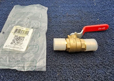 RWV 5015AB: 3/4" Brass Lead Free Barb Ball Valve PEX 400 PSI/WOG - Image 1 of 4