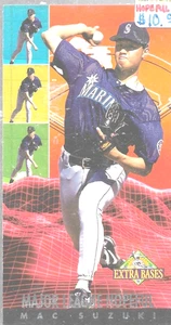 Tarjeta de béisbol Fleer Extra Bases Hopeful Mac Suzuki 1994 novato 8 de 10 Marineros  - Imagen 1 de 8