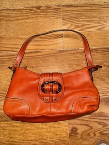 Vintage wilson leather Shoulder Hand bag Soho orange Y2K Buckle Hobo Purse - Picture 1 of 9