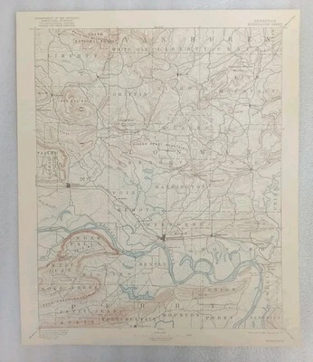 MAPA TOPOGRÁFICO ANTIGUO ORIG MORRILLTON ARKANSAS ESTUDIO GEOLÓGICO 1922 USGS Foto 1 de 4