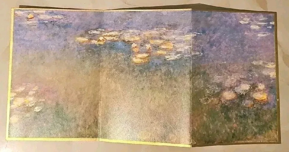 Nenúfares Claude Monet estampado triple plegado (14,5" X 7") impreso en Suiza  Foto 1 de 1