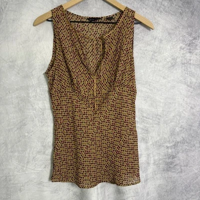 Vtg Y2K New York & Co. Babydoll Top Sz 4 Brown Sheer forest fairy feminine - Image 1 of 4