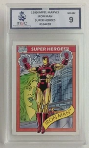 1990 MARVEL UNIVERSE IMPEL TRADING CARD IRON MAN #42 GRADED 9 - Picture 1 of 8