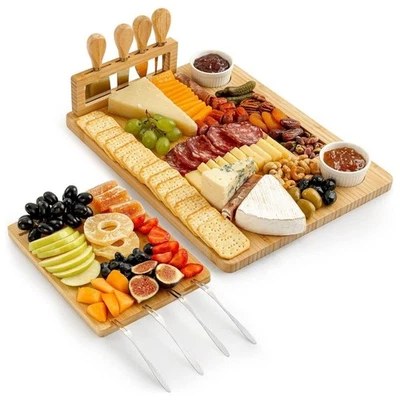 Juego de tabla de queso de bambú premium Zulay Kitchen Foto 1 de 4