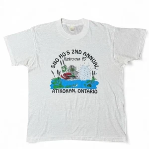 Vintage 1990 Sno Hos 2nd Annual Watercross Event Atikokan Ontario Frog T-shirt L - Bild 1 von 7