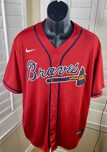 Nike MLB Atlanta Braves Alternate Red Team Jersey - T770-AWDB - Men’s L - NWOT - Picture 1 of 7