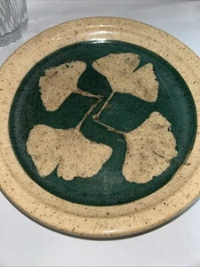 Studio Art Pottery Serving Plate Dish Signed Pottery Ceramic 10" Ca. Poppies - Picture 1 of 7