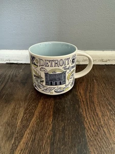 Starbucks Been There Series Collection Detroit Michigan 14oz Coffee Mug Cup - Picture 1 of 7