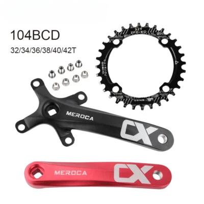 Juego de bielas de bicicleta MTB con manivela 170 mm 104BCD 32/34/36/38/40/42T rueda dentada Foto 1 de 4