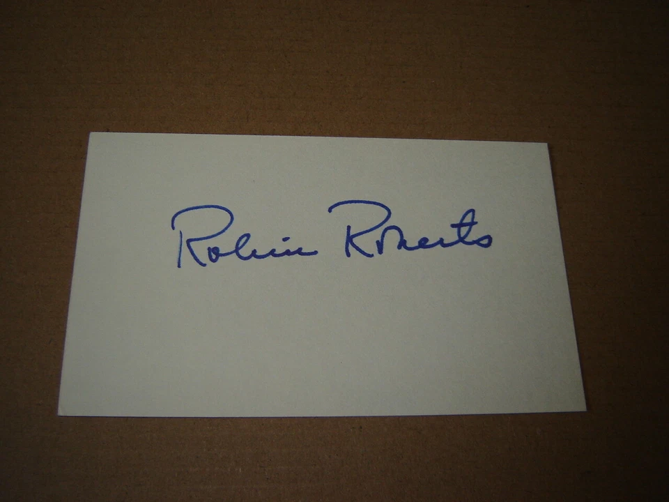Robin Roberts signed index card baseball Hall of Fame Phillies bold signature - Image 1 of 1