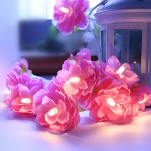 LED Battery Flower Fairy String Lights Indoor/Outdoor Party Wedding Ornament UK - Picture 1 of 20
