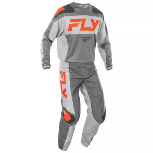 FLY F16 MX KIT PANTS &JERSEY GREY / ORANGE MOTOCROSS ENDURO OFF ROAD ADULT SIZES - Picture 1 of 10