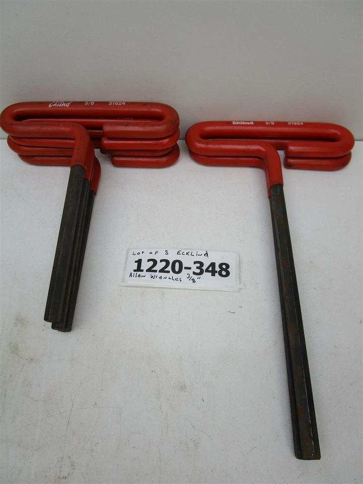 Lot of 6 EKLIND T-Handle Allen Wrenches 2-51620 5/16" 2-51624 3/8" 2-51924 3/8" - Image 1 of 3