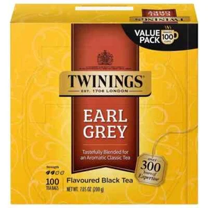 Twinings of London Earl Grey Black Tea Bags, 100 Count 100 Count (Pack of 1) New - Picture 1 of 7